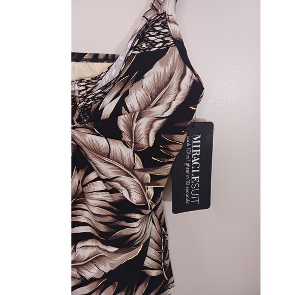 Miraclesuit Love Knot Oasis Tropical‎ Coastal Floral Tankini Top Size 12 NWT - Picture 4 of 5